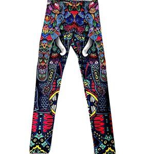 Gear Bunch Women Yoga Pants Small Elephant Pop Art Leggings Vibrant Animal Print